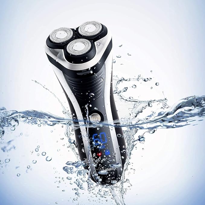 Hatteker Electric Shaver Rotary Razor Men Cordless Beard Trimmer Pop-Trimmer Waterproof