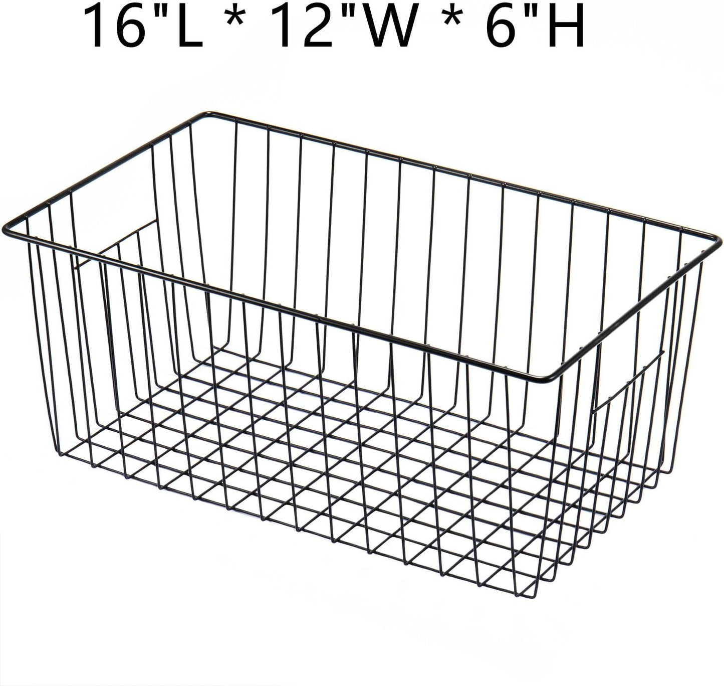 16inch Upright Freezer Organizer Baskets for 13-14,16-21 cu.ft Standup Freezer, Settle freezer chaos and reduce food waste effectively, Durable, Fully Use Space, Improve Air Circulate, Black, Pack 4