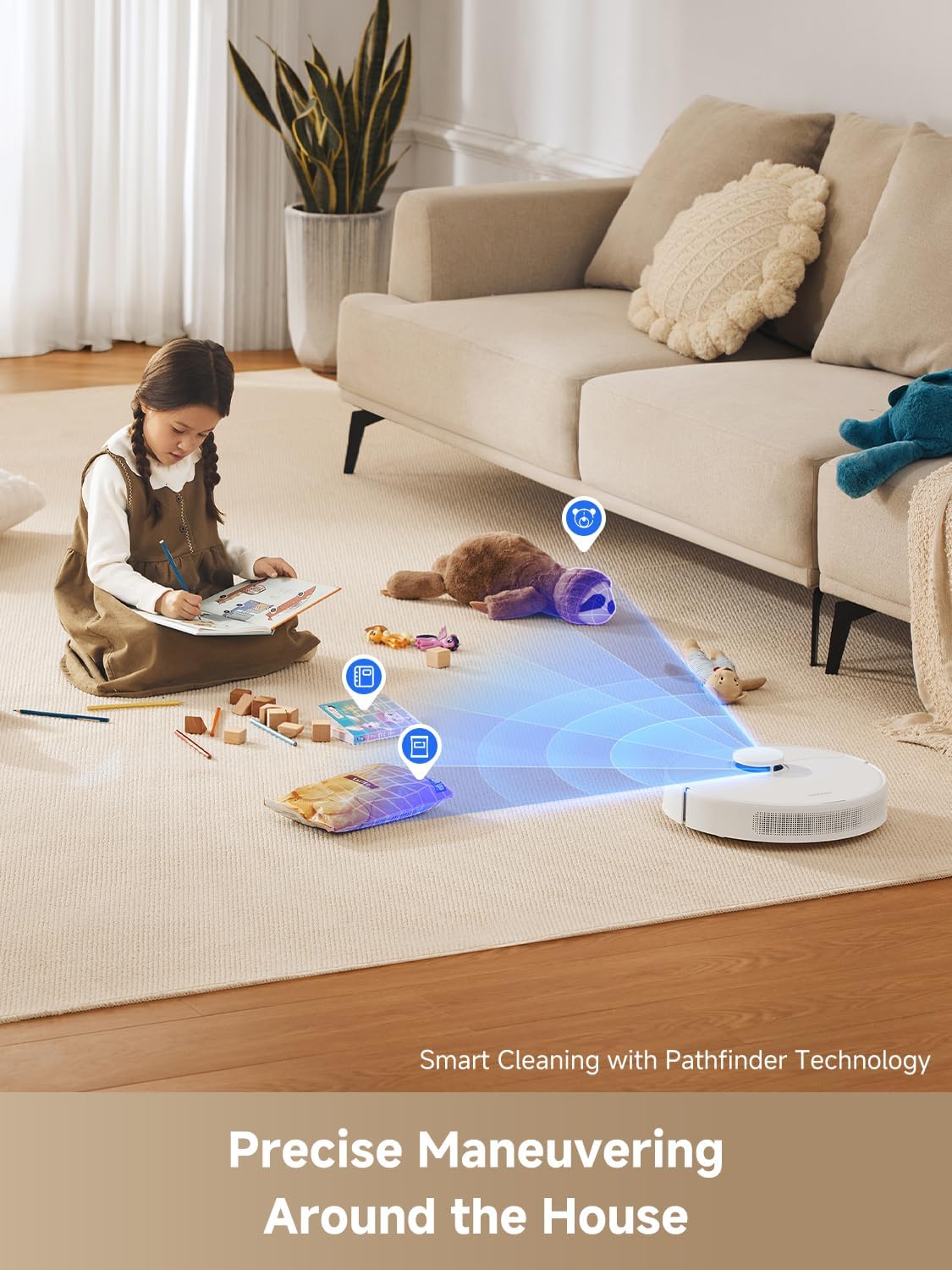 DREAME D10 Plus Gen 2 Robot Vacuum and Mop with Self Emptying Base for 90 Days of Cleaning, 6000 Pa Suction and LiDAR Navigation, Obstacle Avoidance, Wi-Fi Connected