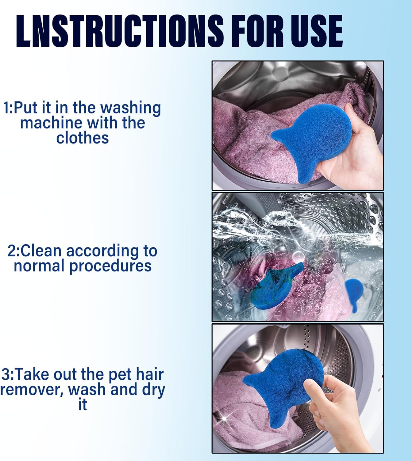 Pet Hair Remover for Laundry, Reusable Dog & Cat Hair Remover Tool, Effectively Removes Pet Hair, Lint and Dander from Bedding and Clothing, Suitable for Washing Machines, Dryers 6PCS