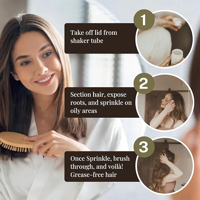 Dry Shampoo Powder | Non-Aerosol organic dry shampoo | Shampoo for women and Men | Powder dry shampoo less grease free from artificial fragrance | Eco-friendly paper shaker tube 2oz