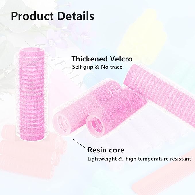 18PCS Self Grip Small Hair Curlers Heatless Roller Hair Curlers Pro Salon Hairdressing Curler DIY Curly Hairstyle Hair Rollers Tools Rat Tail Comb for Women Medium Short Hair(Pink)