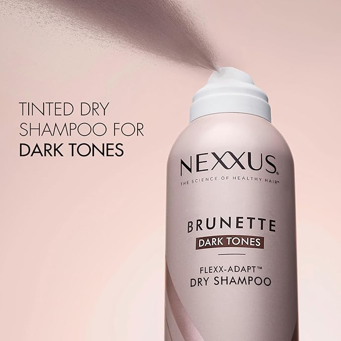 Nexxus Brunette Dry Shampoo For Dark Tones, 72 Hour Freshness, No Dull Residue with FLEXX-ADAPT Technology 5 Fl Oz