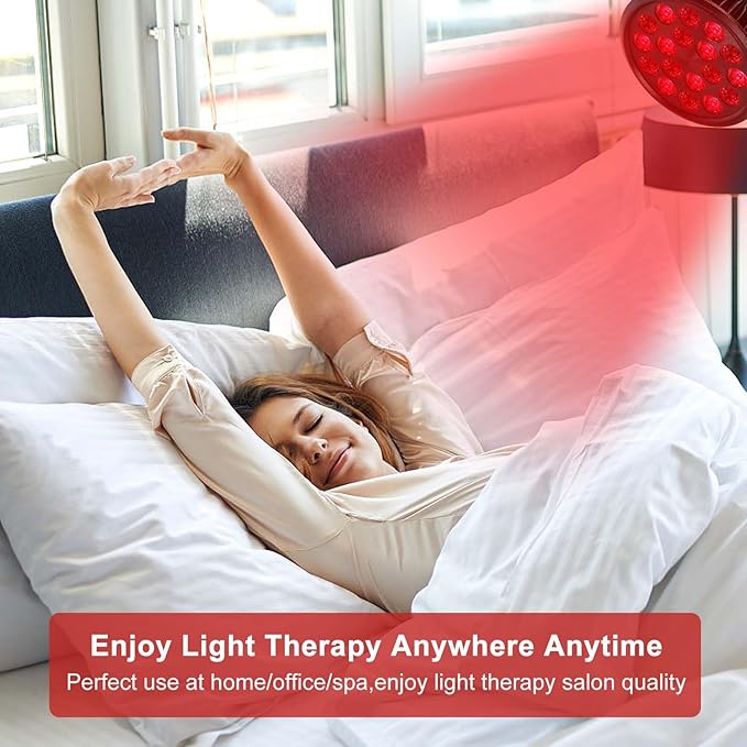 Red Light Therapy Bulb, 18 LEDs Lamp for Body and Face with 660nm Red and 850nm Infrared Light Therapy Device for Skin Care Pain Relief Suitable E26 Socket-Only Bulb
