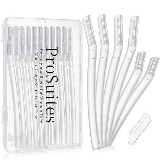16 Count Dermaplane Razor for Women Face, Professional Facial & Eyebrow Hair Remover, Gentle Skin Exfoliation with Precision Blades，Transparent