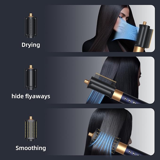 Air Styler Hair Dryer Brush,Multi-Styler with Auto-Wrap Curlers,Hot Air Hair Styler & Dryer Set,Anti-Flying Warping,Ionic,Hot Shunfa,Styling Without Heat Damage,with Protective Travel Case