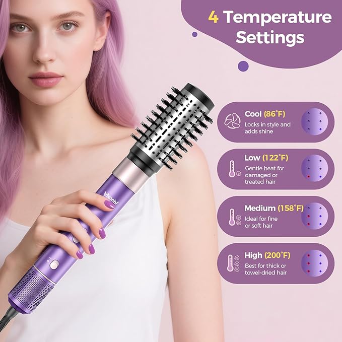 High-Speed Hair Dryer Brush – 7 in 1 Hot Air Styler with 1500W Motor & Powerful Airflow – Fast Drying, Curling, Straightening & Volumizing – Ionic Care for All Hair Types – Mavue