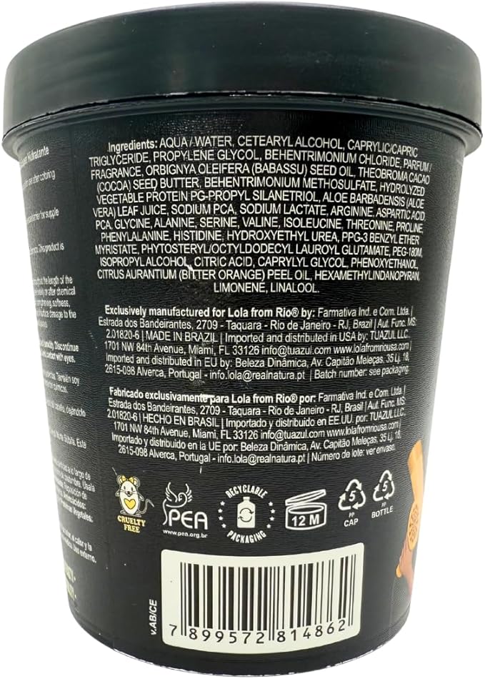 Lola From Rio - Morte Subita - Intensive Treatment Hair Mask For All Types of Dry, Damaged, Frizzy, Chemically Treated Hair 15.87 oz