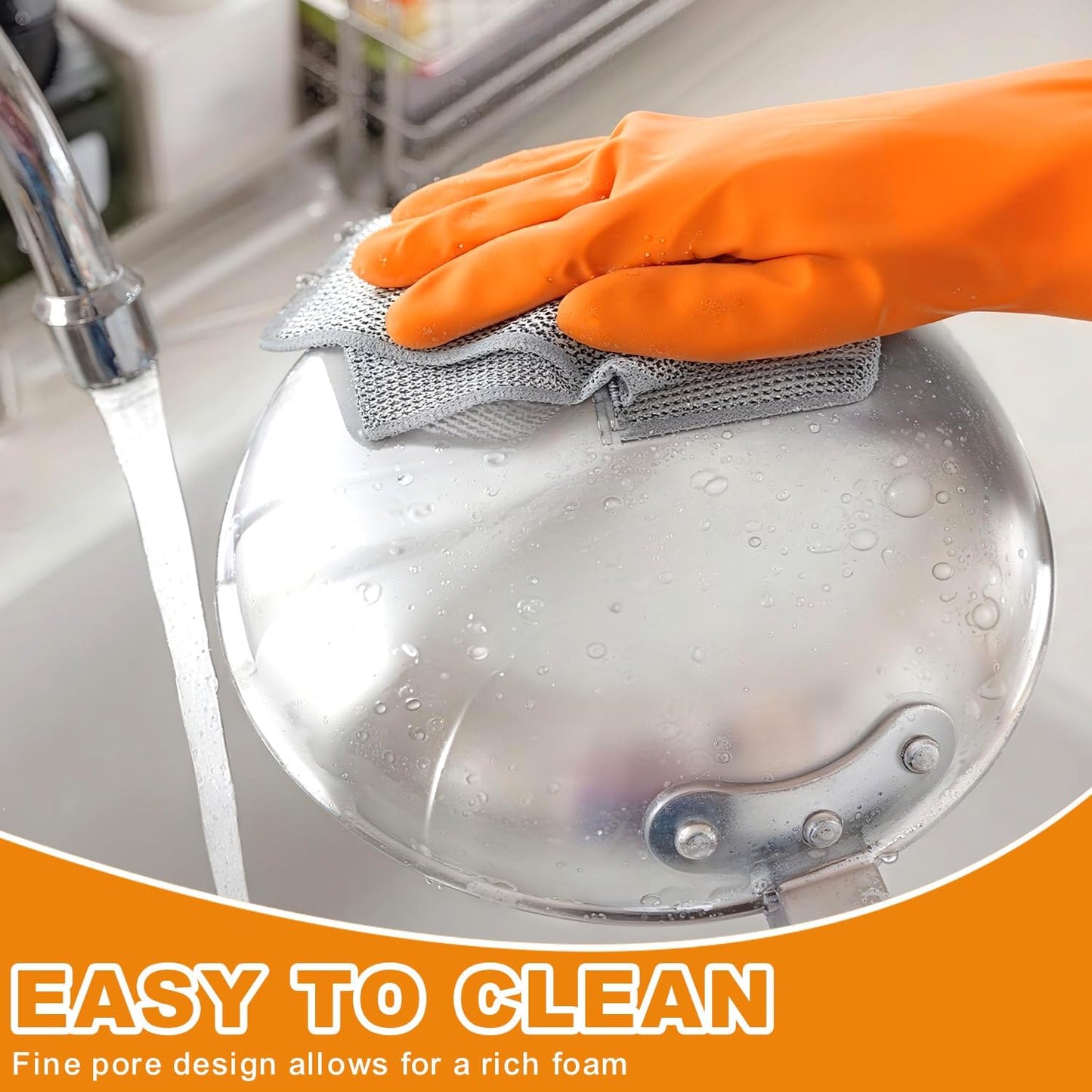 20 Pcs New Upgrade 3-Layer Metal Dish Cloth, No Scratches Wire Cleaning Cloth , Reusable Multipurpose Wire Dishwashing Rag for Kitchen Cleaning Cloths,Sinks,Dishes,Stove Top, Dimensions, 7.87“ x 7.87”