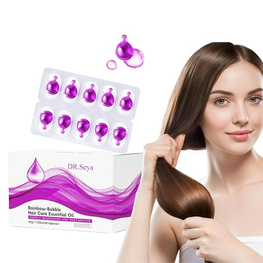 Hair Oil Capsules for Damaged Hair – Deep Repair & Nourishment – Lightweight Leave-In Treatment for Dry, Frizzy, Color-Treated Hair – 50 Capsules (50 Capsules)