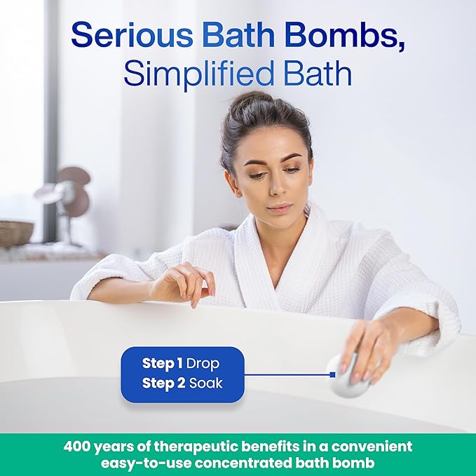 Epsom-It Epsom Salt Bath Bomb - Magnesium Sulfate Epsom Salts for Soothing and Refreshing soak, Recovery Magnesium Bath Soak for Women & Men, Unscented, 2-Pack