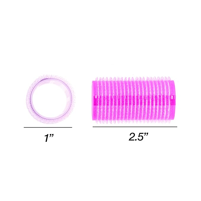 10pc Gentle Grip Hair Roller Set for Salon-Style Voluminous Curls at Home (PINK)