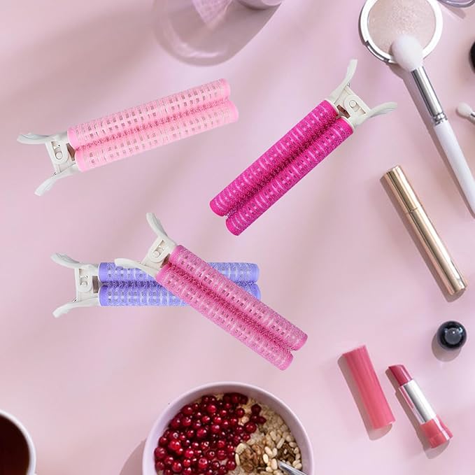 16 PCS Hair Volumizing Roller Clips for Women - Root Clips for Fluffy, Instant Volume (Pink, Purple)