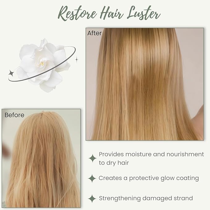 Hair Perfume, Heavy Cream Hair Perfume for Women Long Lasting Pheromone Body Spray Oil Mist Deodorizer Refresher, Milk Chamomile Jasmine Portable Hydrate Shine, Alcohol Free Light Parfum, 50 ML