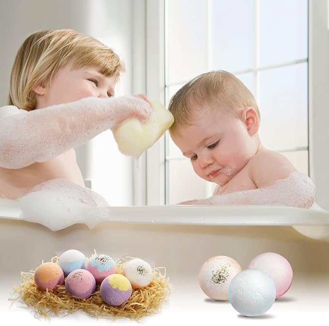 Hemp Oil Bath Bombs Gift Set Natural Refreshing Bubble Bath Kit with 6 Relaxing Scents Made from Pure Essential Oil for Bubble and Spa Bath, Birthday Mother's Valentine's Day Gifts
