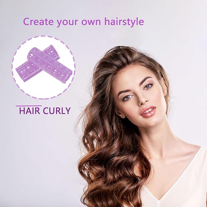 30Pcs Plastic Hair Rollers Set, Snap on Rollers Self Grip Hairdressing Curlers No Heat Rollers for Long Medium Short Thin Fine Hair with Mini Comb (5 Sizes)