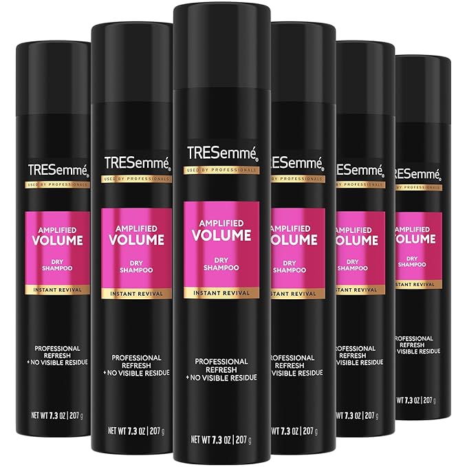 TRESemmé Dry Shampoo Spray, Volume Clean 6-Pack – Paraben-Free & Sulfate-Free Shampoo for Volumizing Fine Hair, Scented, 7.3 Oz Ea