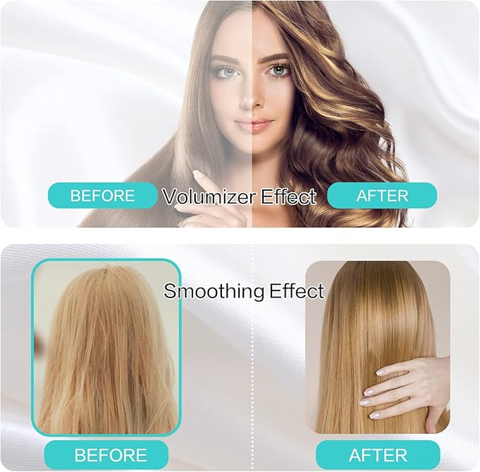 Dan Technology Blow Dryer Brush Hair Dryer Brush Hot Air Blowout Brush 120V 3 Speeds Oval Shape Volumizer Straightener Brush Faster Drying Mini Size Lightweight (Cyan)