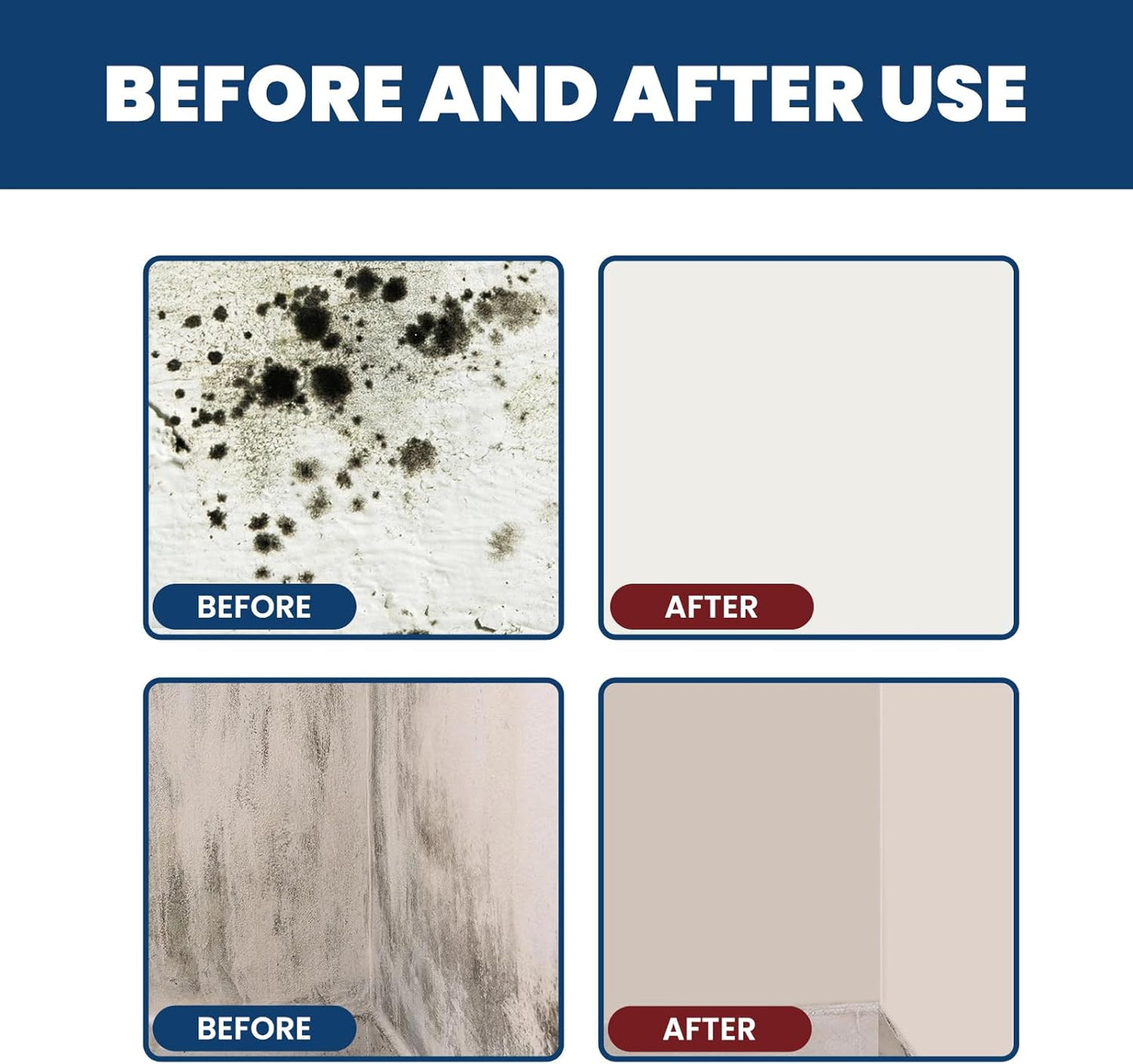 Mould Cleaner Spray Powerful Foam Cleaning Spray | Multi-Surface Fast-Acting Stain Remover for Kitchen, Bathroom, Wall and Tile Cleaning, No Scrubbing Required (3, 2.04oz*3)