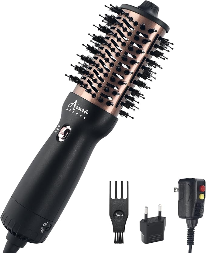 Hot Air Brush, Aima Beauty Salon One-Step Hair Dryer and Volumizer, 4-in-1 Upgrade Hair Dryer Brush, Blue