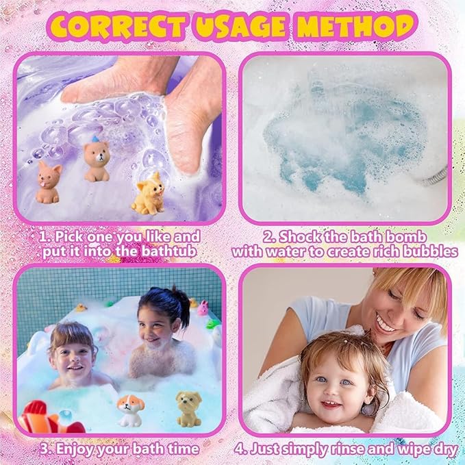 Bath Bombs for Kids with Surprise Inside for Girls Boys Toddlers, 20 Pack Organic Kids Bath Bombs with Surprise Inside, Kids Safe Handmade Bubble Bath Fizzies, Ideal Birthday Christmas Gift Set