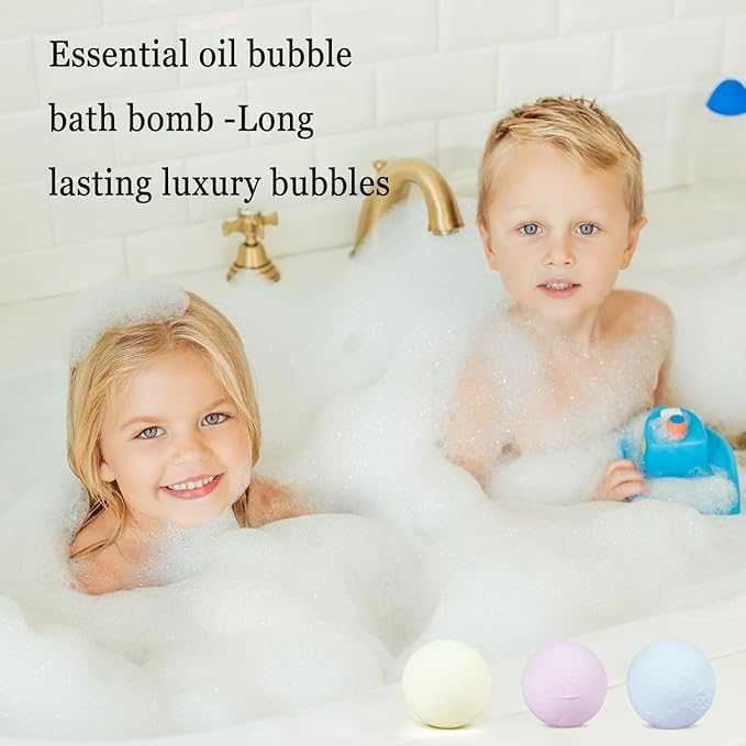 Bath Bombs Scented Rose,Watermelon& Peach Flavor,Perfectly Solved The Problem of batht Bombs Without Bubbles not Allergic not Staining,for Kids Girls Mom,21.2Oz 6Count