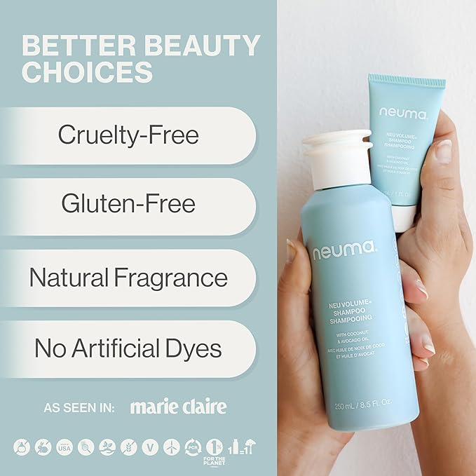 NEUMA Neu Volume Shampoo 1 Fl. Oz. Fennel, Ylang Ylang, Patchouli, and Vanilla Scent, Travel Size Sulfate Free Shampoo