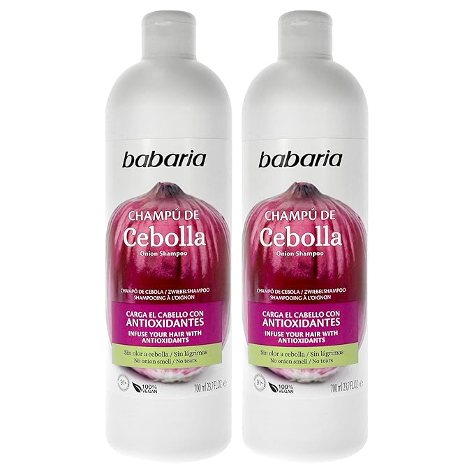 Babaria Onion Shampoo - No Smell, No Tears - Hydrating - Improves Hair Growth and Shine - Reduces Itchy Scalp, Dandruff, and Frizz - 2 pc