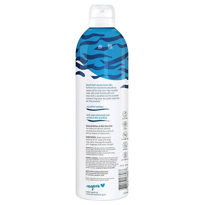 Not Your Mother's Value Pack Beach Babe Jumbo Dry Shampoo (2-Pack) - 12 oz Each - 70% More to Instantly Absorb Oil and Create Effortless Sea-Tossed Texture - Toasted Coconut - For All Hair Types