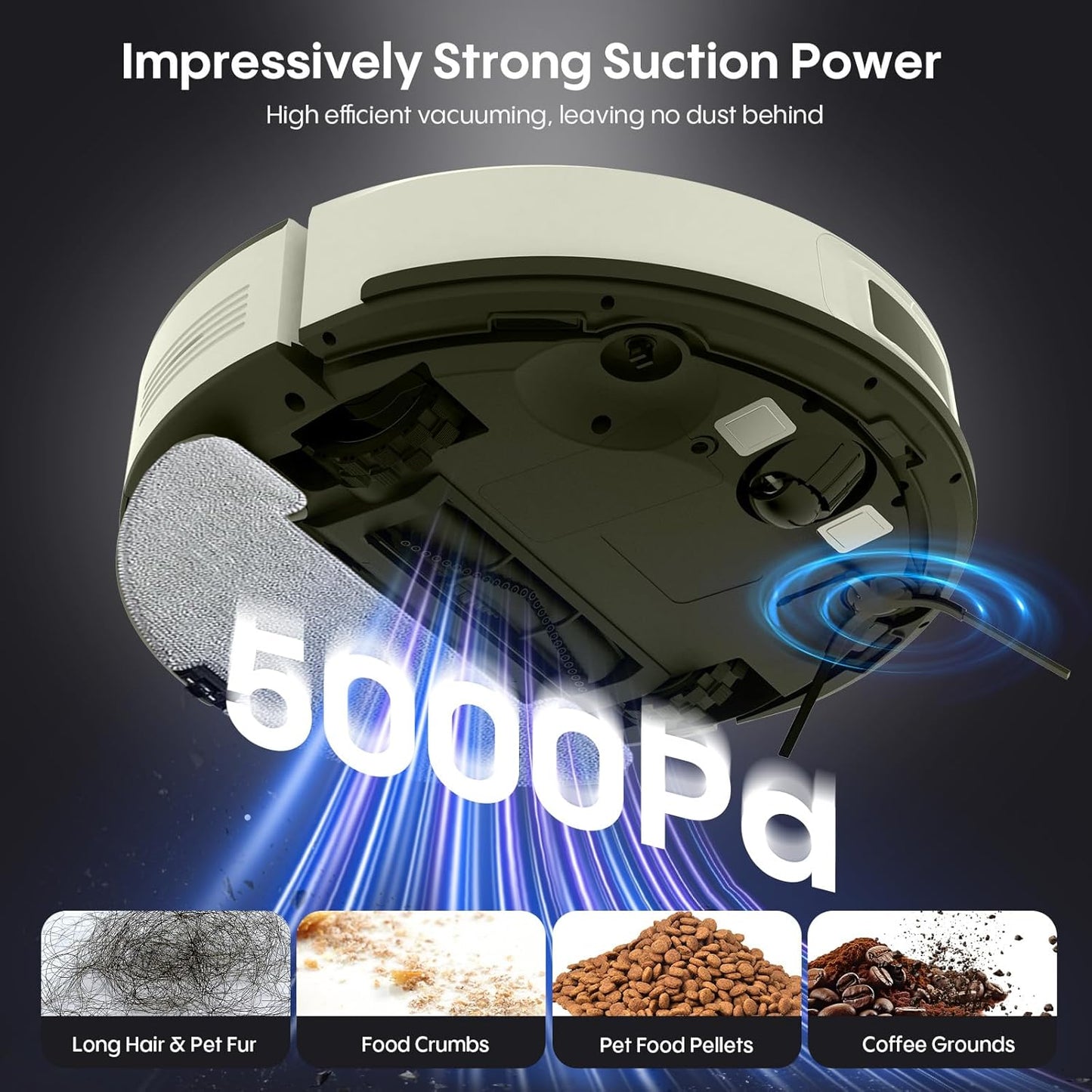 Bagotte Robot Vacuum and Mop, 5000Pa Robotic Vacuums,Self Emptying Station for 60 Days,LiDAR Navigation, No-Go Zones,Wi-Fi/App/Alexa Control, for Carpet, Hard Floors and Carpets