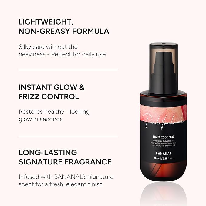 Perfumed Hair Oil & Serum 2-in-1 – Korean Essence Oil for Frizzy, Dry, Damaged Hair & Glass Hair Shine – Argan Oil & Amino Acids – Sulfate & Paraben-Free – White Floral Musk, 100ml / 3.38 fl oz