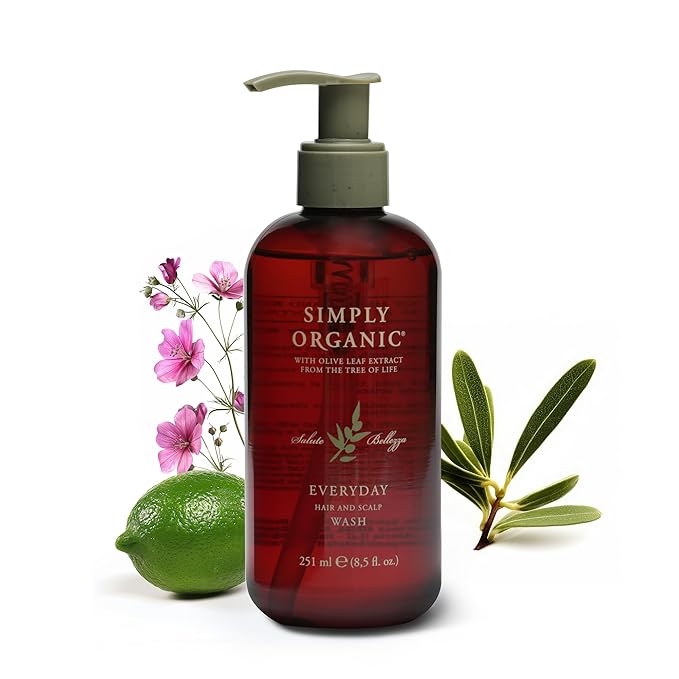 Hair & Scalp Wash Shampoo Made in Italy, All Natural Cruelty Free Hair Care for Women & Men with Organic Sage, Lime, Wildflowers & Olive Leaf Extract, 251ml/8.5floz, EVERYDAY