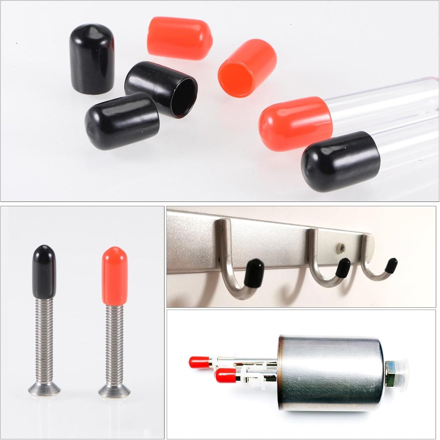 uxcell 20pcs Rubber End Caps 1.8mm ID Vinyl Round Tube Bolt Cap Cover Thread Protectors White