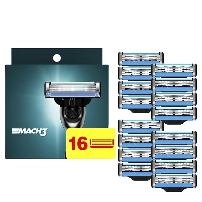 16 Count Razor Blade Refills, Mach 3 Razor Refills for Men