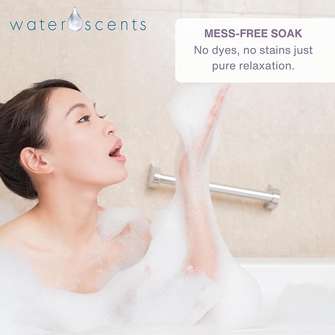 Water Scents Lavender Mist Bath Bomb Block | Vegan, Cruelty-Free & Natural | Lavender Aromatherapy Bath Bomb for Stress Relief & Moisturizing | Handmade Spa Gift for Women, 3.5 oz (6pks)