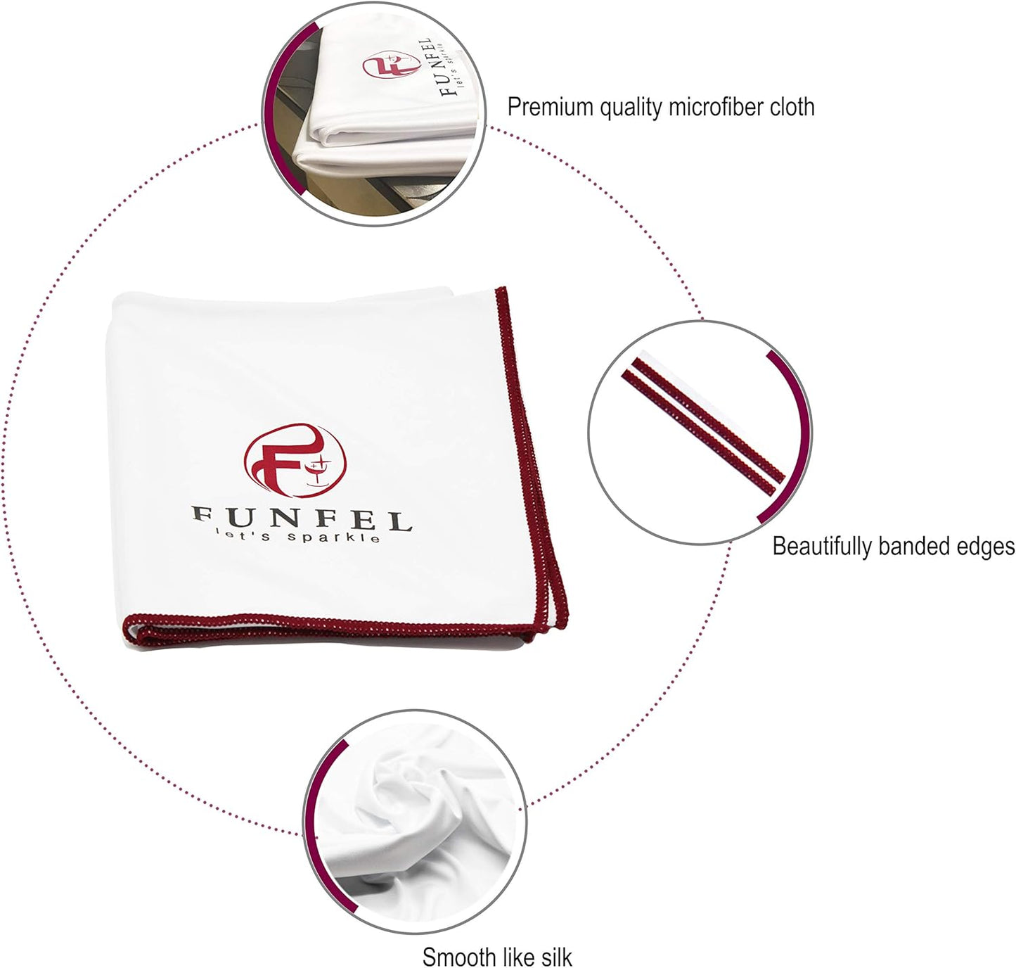 Large Microfiber Glass Polishing Cloth, Lint Streak Free Drying Towel 24x20 inch (2-Pack)