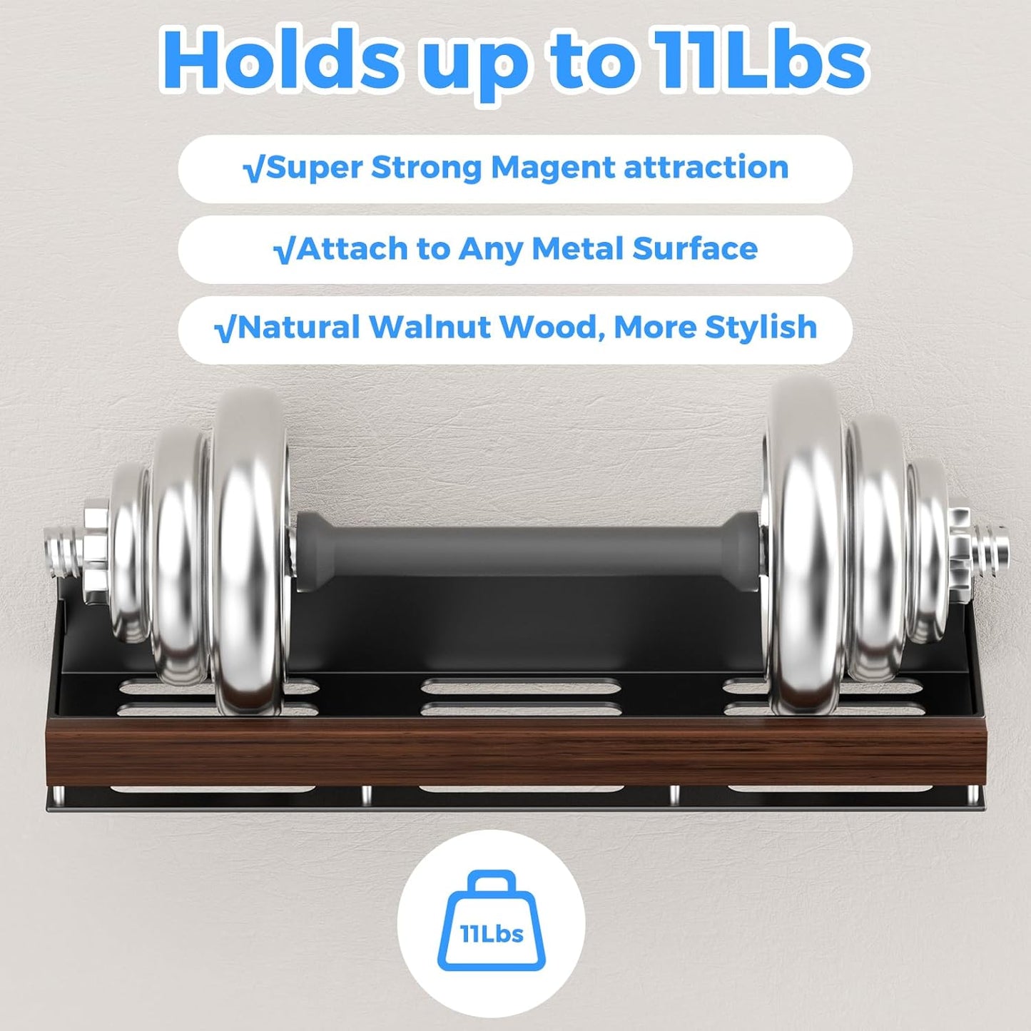 Walnut Magnetic Spice organizer for Refrigerator Wall Mount Spice Rack Magnetic Fridge Shelf Spice Jar Seasoning Organizer (4 PSC)