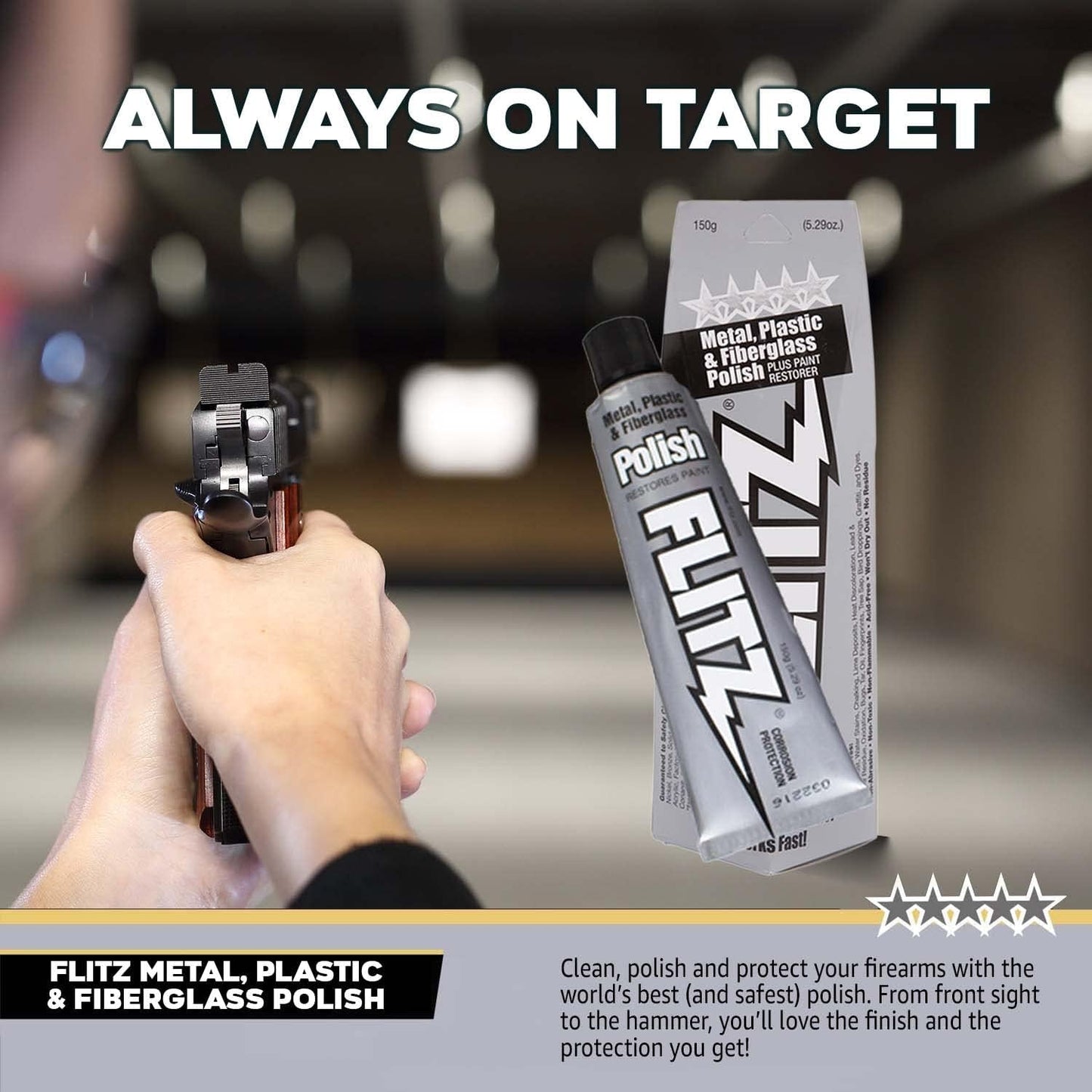 Flitz Multi-Purpose Metal Polish Paste - 5.29oz Tube of USA-Made Chrome Polish - Works on Stainless Steel, Aluminum, Plastic, Jewelry and Cars - Non-Abrasive Cleaner & Rust Remover (10 Pack)