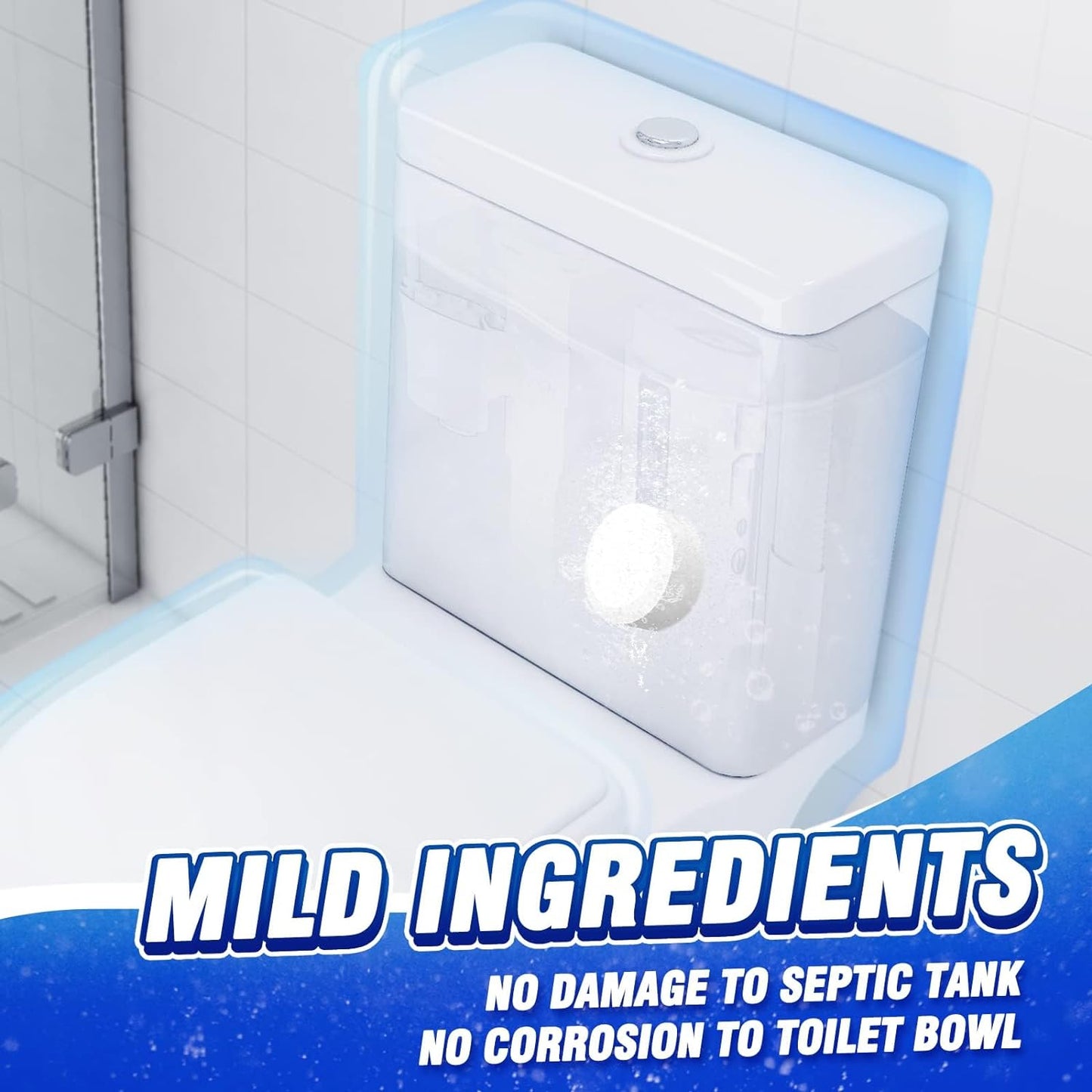 Vacplus Toilet Bowl Cleaners - 6 PACK, Household Toilet Cleaner, Automatic Toilet Bowl Cleaners with Bleach, Sustained-Release Toilet Tank Cleaners for Deodorizing and Descaling, 1.76 Ounces Each