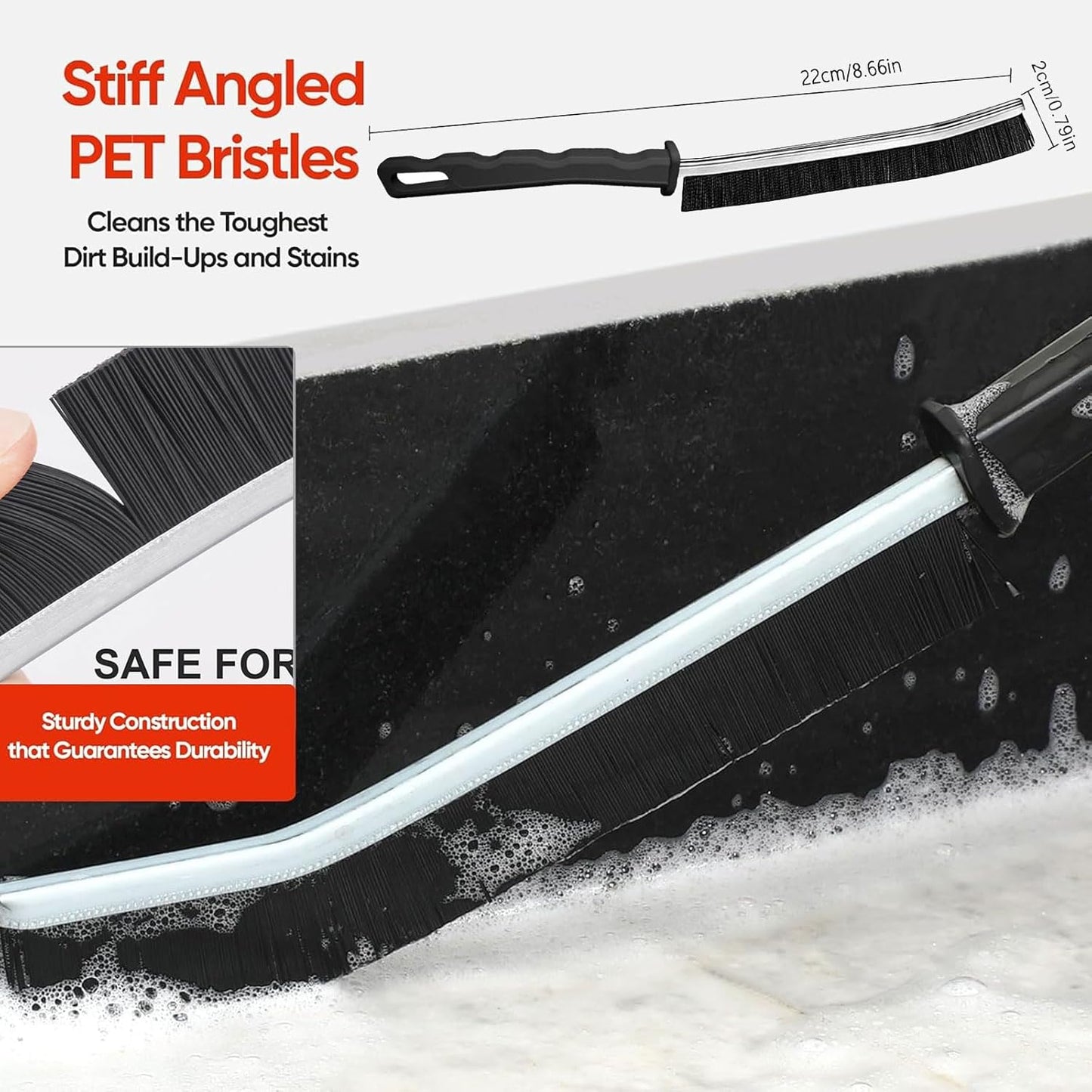 Crevice Cleaning Brush,Multifunctional Cleaning Brush Tool, Bathroom Gap Brush, Small Cleaning Brush, Grout Brush, Kitchen Brush, Cleaning Tools for Toilet, Bathroom, Home, Bathtub, Sink, Household