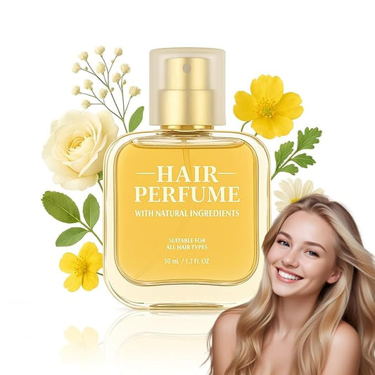 Hair Perfume, Pheromone Hair Perfume for Women, 50ml Travel Size Hair Fragrance Odors Remove and Nourishing Hair, Premium and Long-lasting Scent, 1.75 Fl. Oz (yellow)