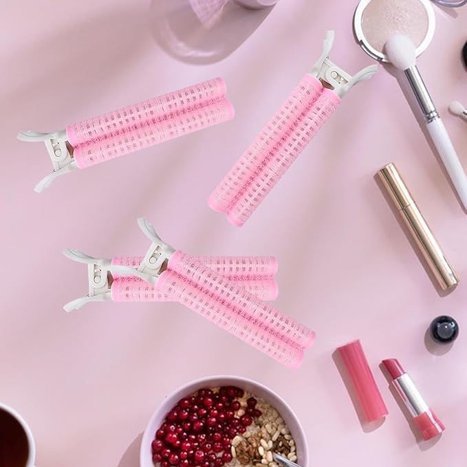 16 PCS Volume Hair Roller Clips Root Clips for Instant Volumizing and Fluffy Hairstyles for Women (Pink)