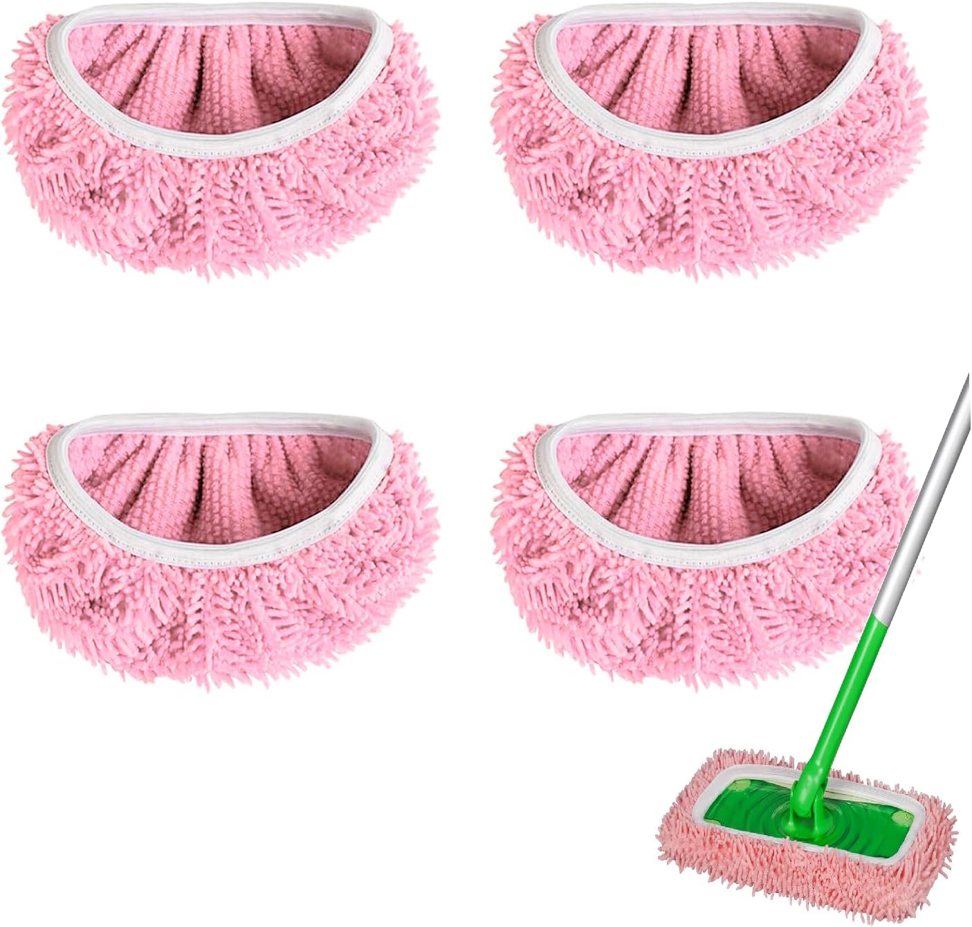 Reusable Microfiber Mop Pads for Swiffer Sweeper - Wet & Dry Cleaning Cloths - Mop Head Replacement Washable Refills for Household Floors