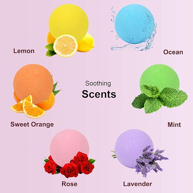 36 Organic Bath Bombs Gift Set, Natural Mini Handmade Bath Bombs for Women, Girls, Men, Kids Safe Bubble, Rich Essential Oils Spa Bath Fizzies for Moisturizing Dry Skin, Relaxing Scents