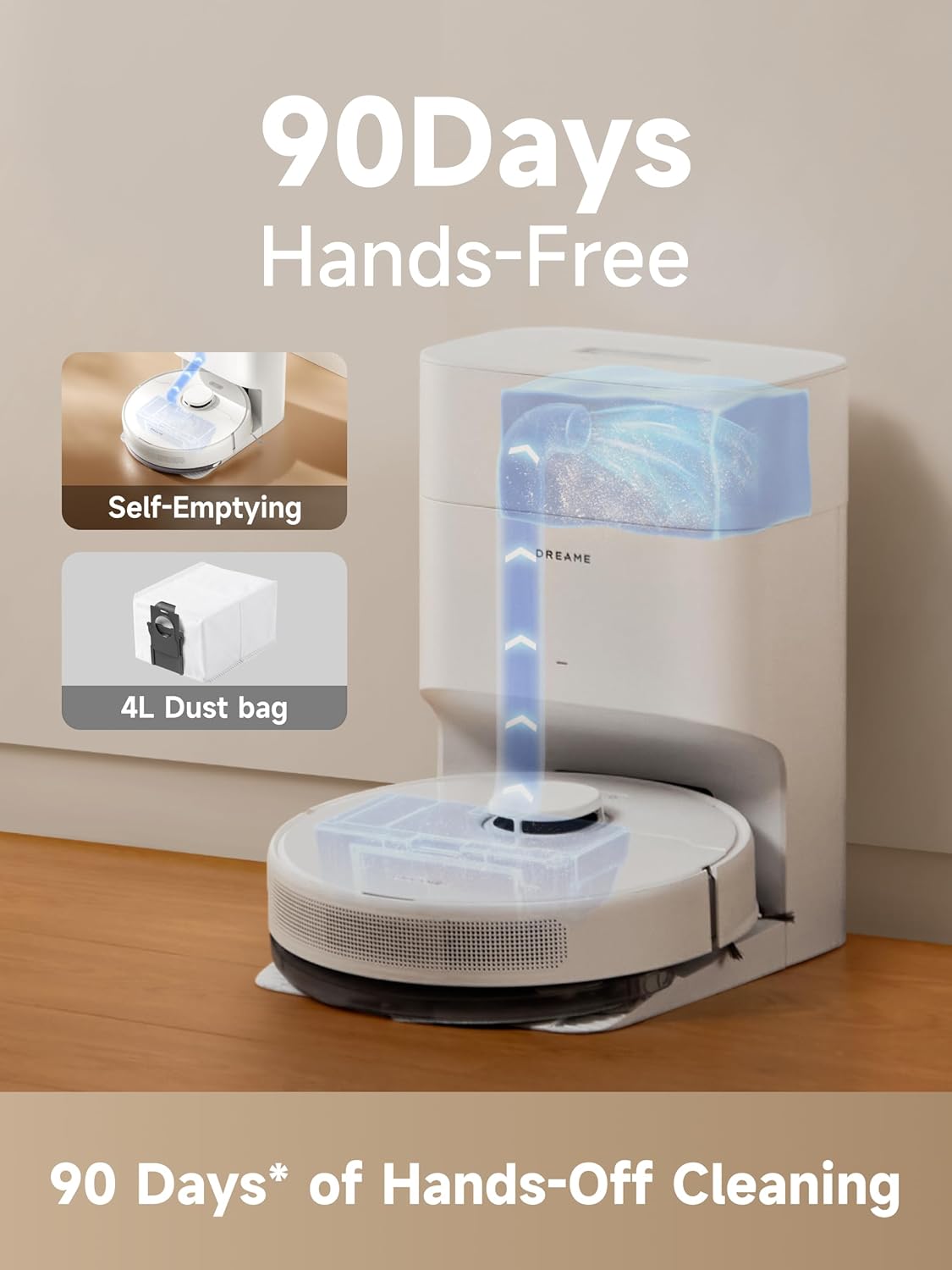 DREAME D10 Plus Gen 2 Robot Vacuum and Mop with Self Emptying Base for 90 Days of Cleaning, 6000 Pa Suction and LiDAR Navigation, Obstacle Avoidance, Wi-Fi Connected