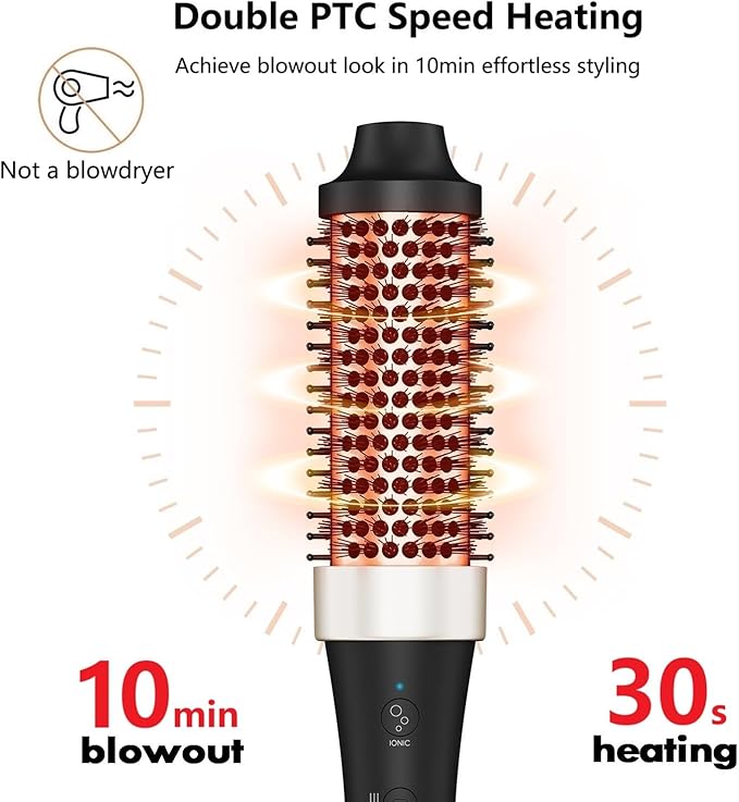 Ionic Thermal Brush Curling Iron Brush 1.5 Inch Heat Round Hair Curling Brush with Ceramic Tourmaline Hair Styler Dual Voltage Hot Brushes for Volume Hair Curler