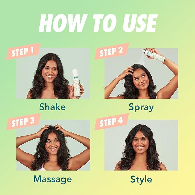 Batiste Light Dry Shampoo, Mellow Melon, Invisible Finish, Refresh Hair & Absorb Oil Between Washes, 3.81 Oz.