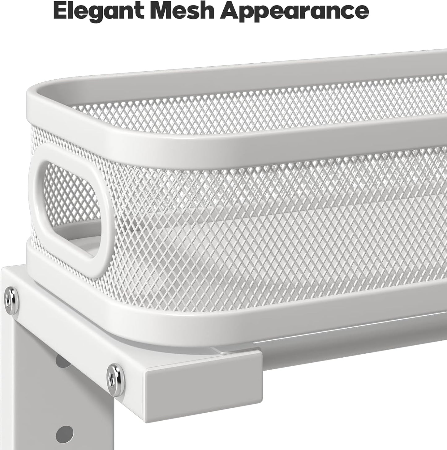 2 Pack 21.3IN-Depth Under Sink Organizer with Smooth Cylindrical Rail,2-Tier Pull Out Multi-Purpose Cabinet Storage for Bathroom&Kitchen,Height Adjustable,Rust-Resistant Coating-White