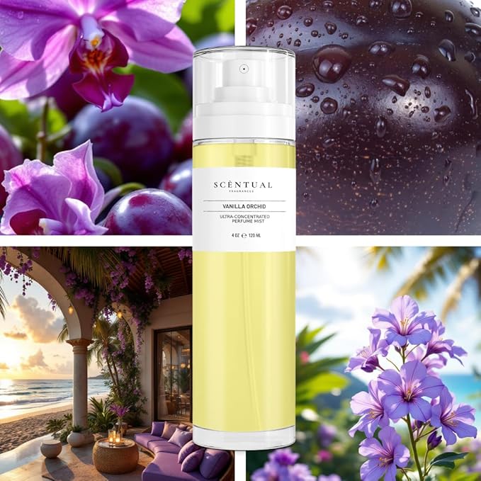 Ultra-Concentrated Hair & Body Perfume Mist, Long Lasting Women's Fragrance, Gourmand Perfumes for Women, Vegan and Cruelty Free (Vanilla Orchid)
