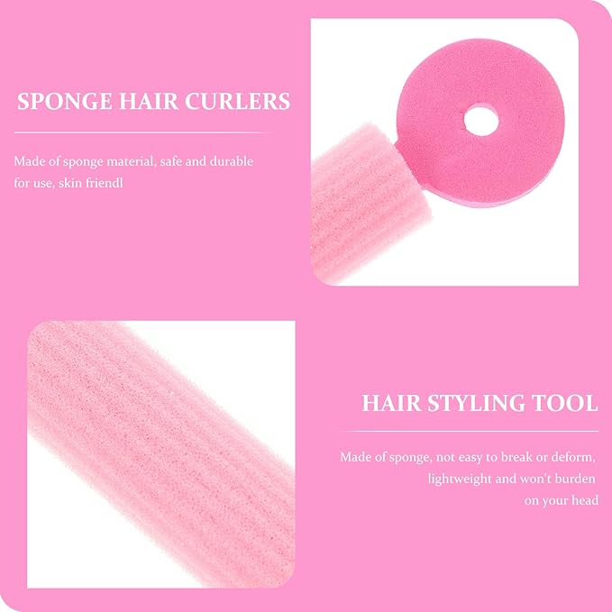 9pcs Hair Sponge Rollers - Soft Foam Waving, Curling and Styling Rollers in Large Size